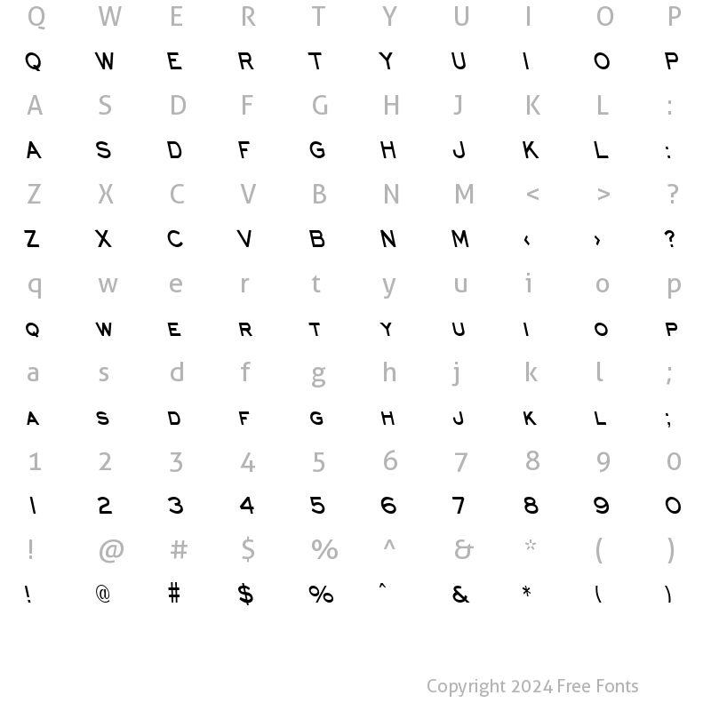 Character Map of EyechartCondBS Bold