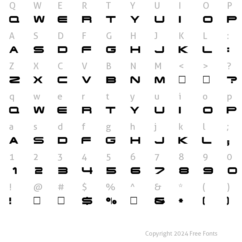 Character Map of EyechartDisplayCapsSSK Regular