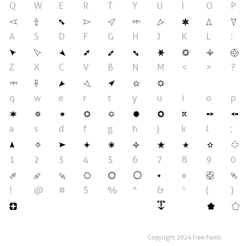 Character Map of Eyecicles Regular