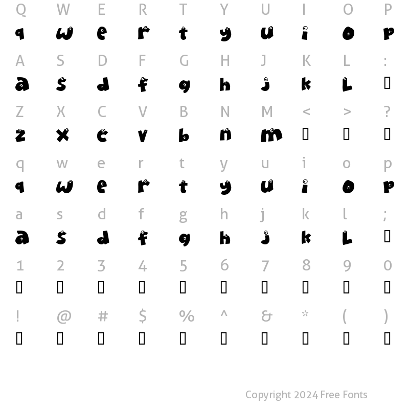 Character Map of EyeOnlyHaveEyesForYou Regular