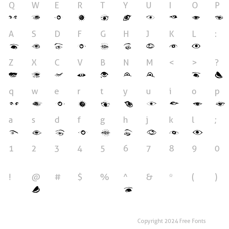 Character Map of Eyes Regular