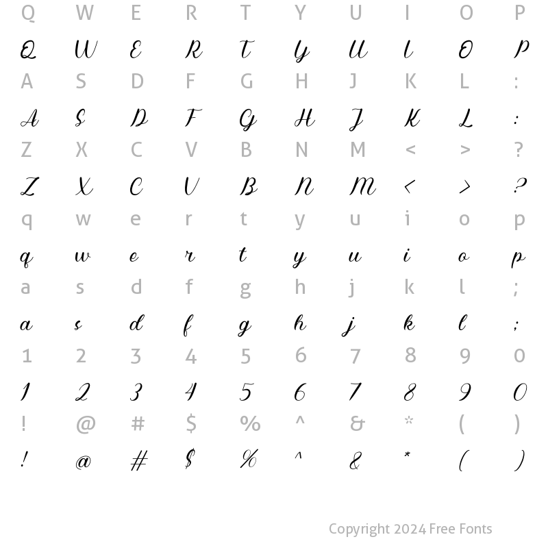 Character Map of Ezkialova Regular