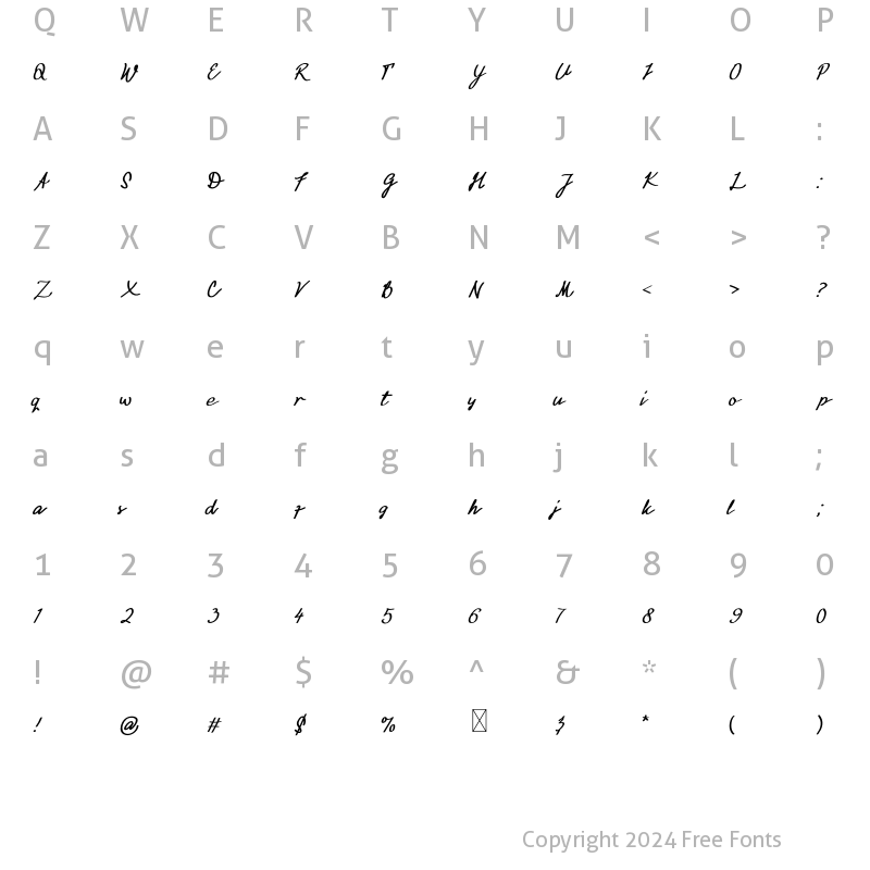 Character Map of F13 Regular