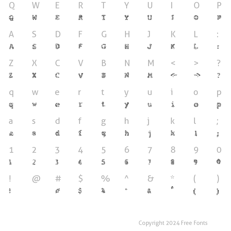 Character Map of F2FAlRetto LT Std Regular