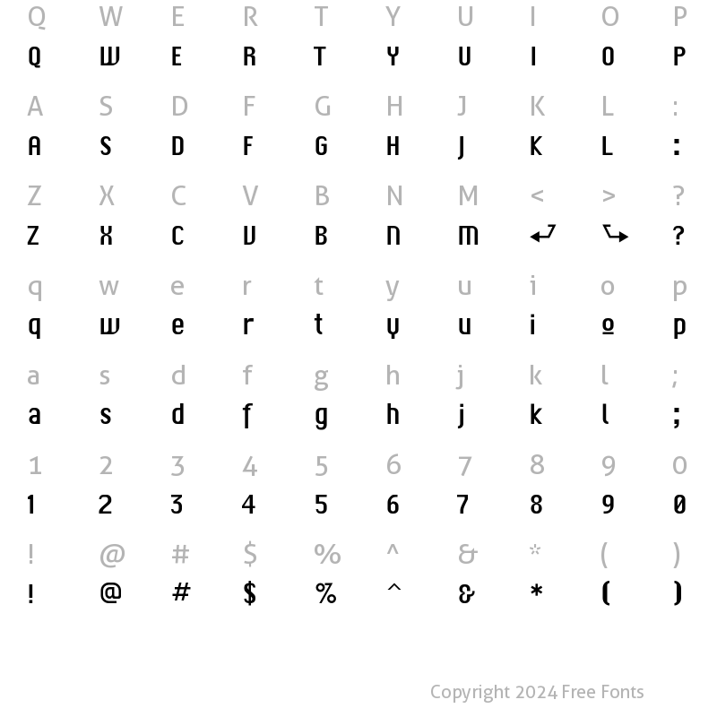 Character Map of F2FCzykago LT Std Light Regular