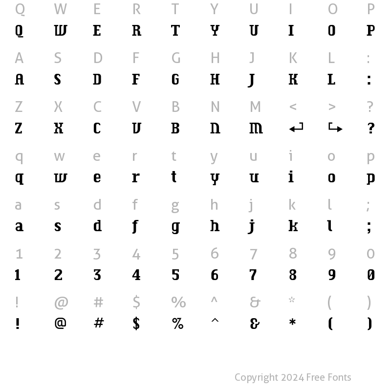 Character Map of F2FCzykago LT Std Semiserif Regular