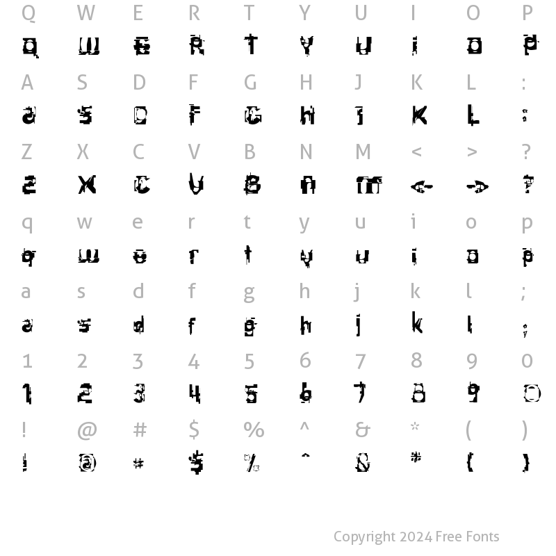 Character Map of F2FEIDeeCons LT Std Regular