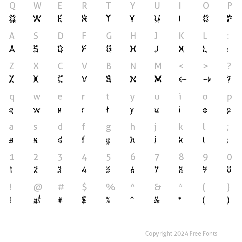 Character Map of F2FHogRoach LT Std Regular