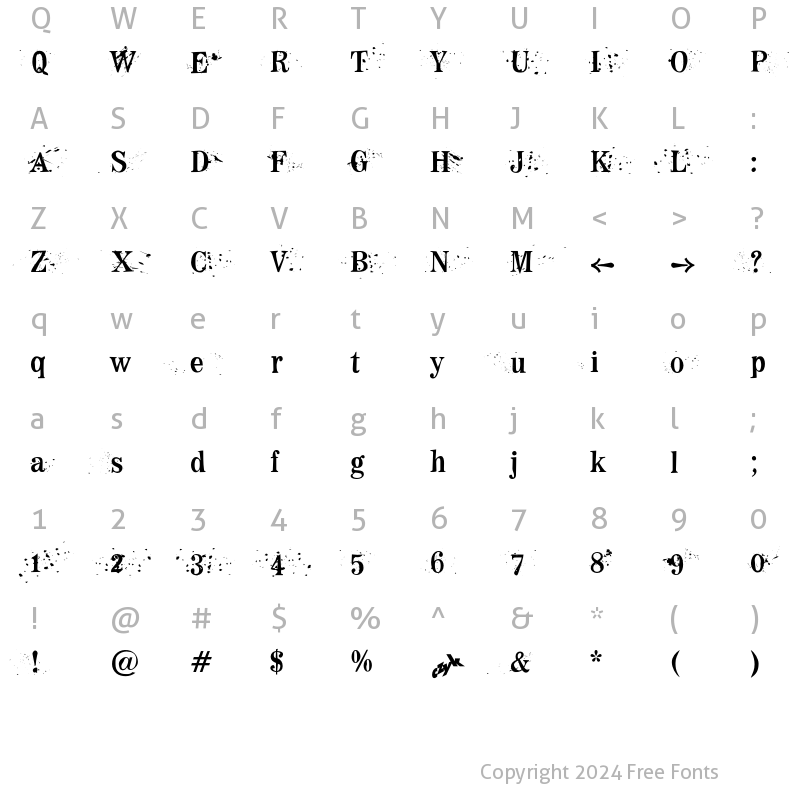 Character Map of F2FMadZine LT Std Dirt