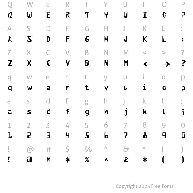 Character Map of F2FOCRAlexczyk LT Std Regular