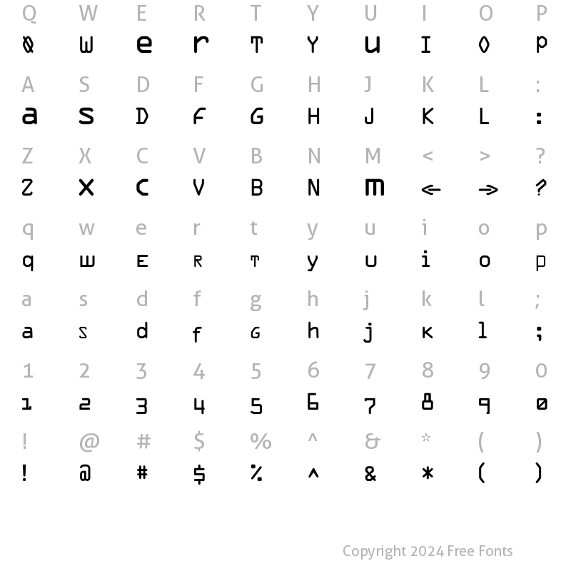 Character Map of F2FOCRAlexczyk LT Std Shake