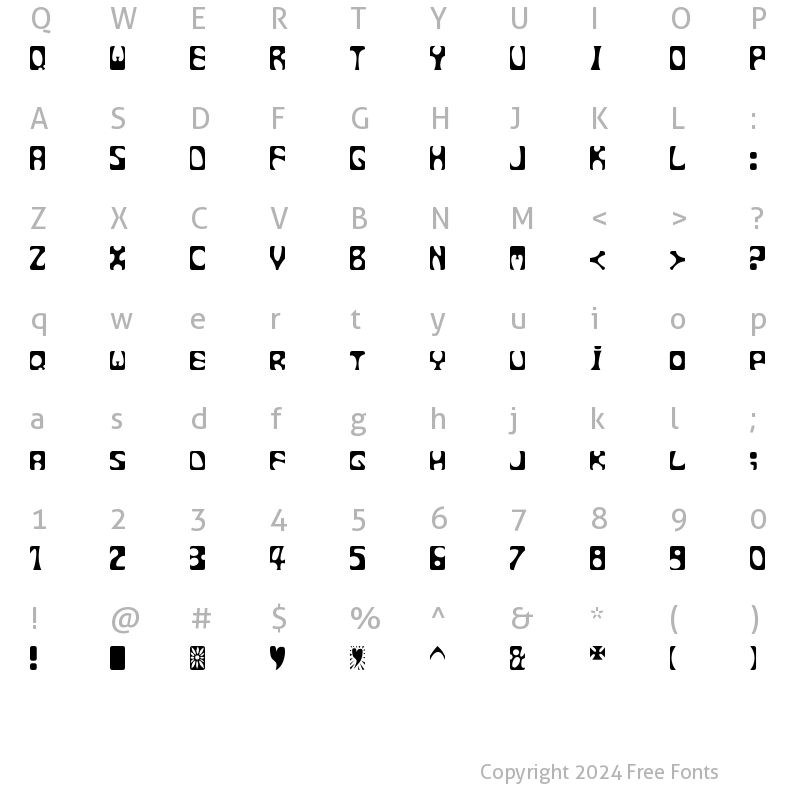 Character Map of F2FPoisonFlowers LT Std Regular