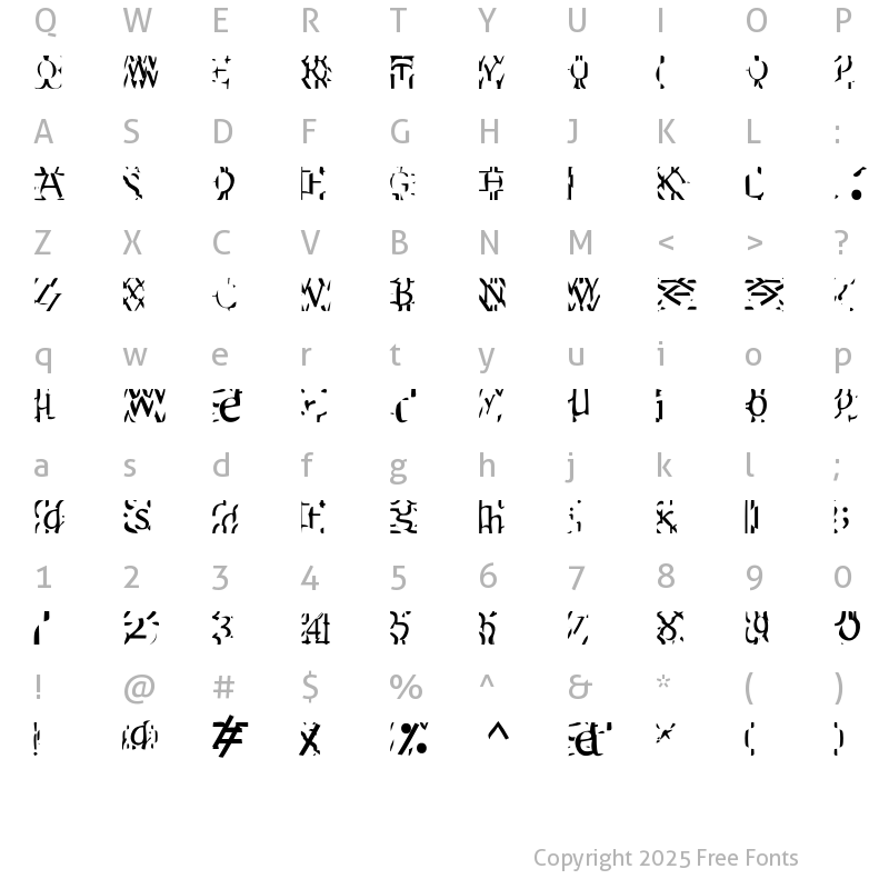 Character Map of F2FPrototipaMultipla LT Std Regular