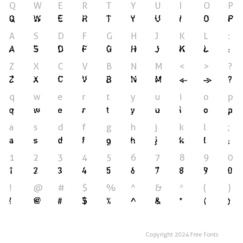 Character Map of F2FShakkarakk LT Std Regular