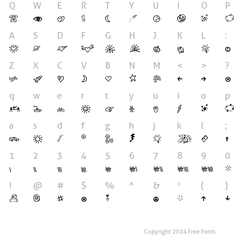 Character Map of F2FSimbolico LT Std Regular