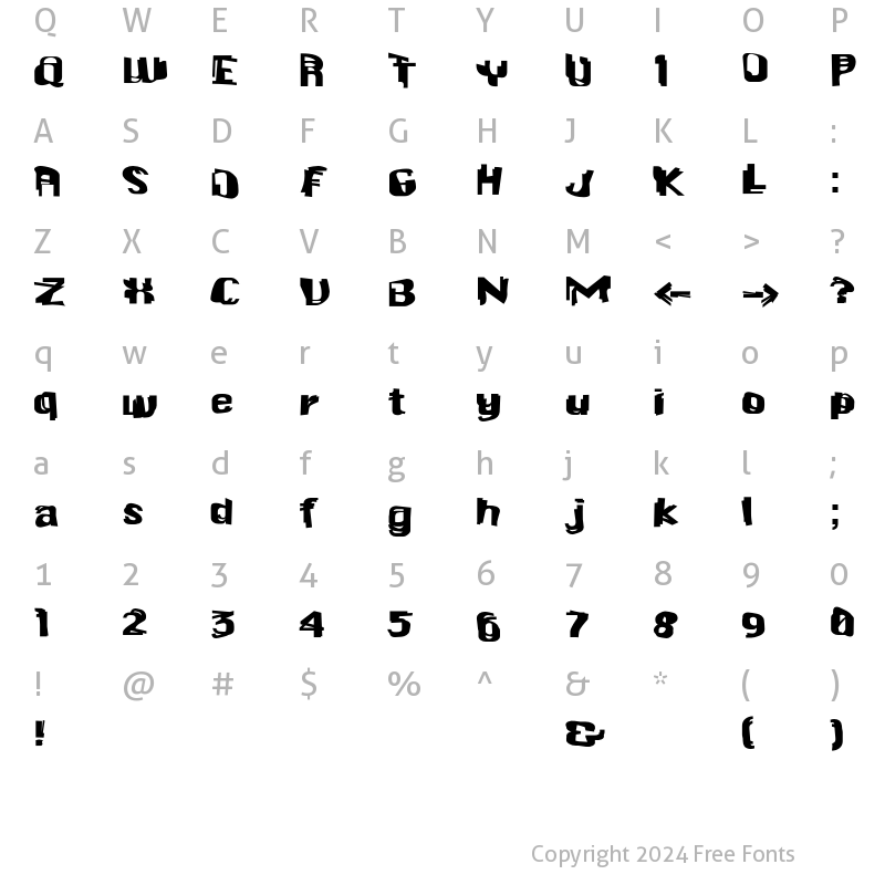 Character Map of F2FTwins LT Std Regular