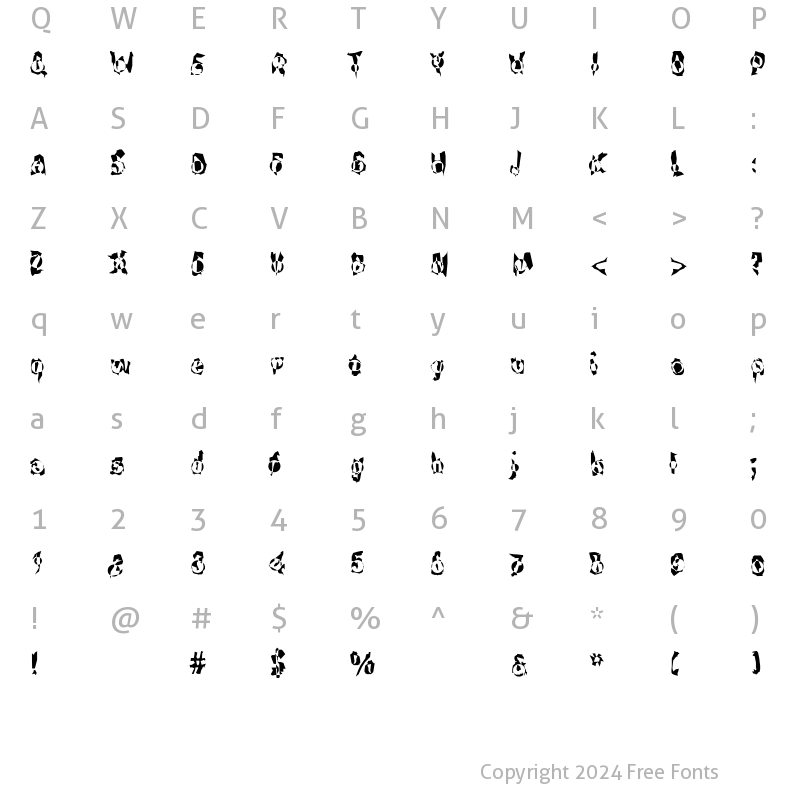 Character Map of F2FZakkGlobe LT Std Regular