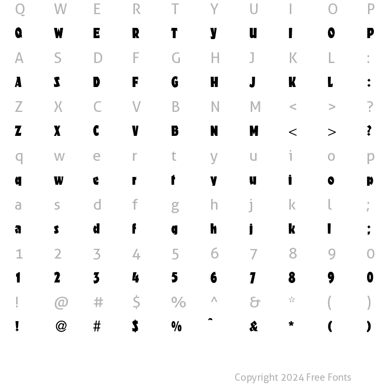 Character Map of F650-Deco Regular