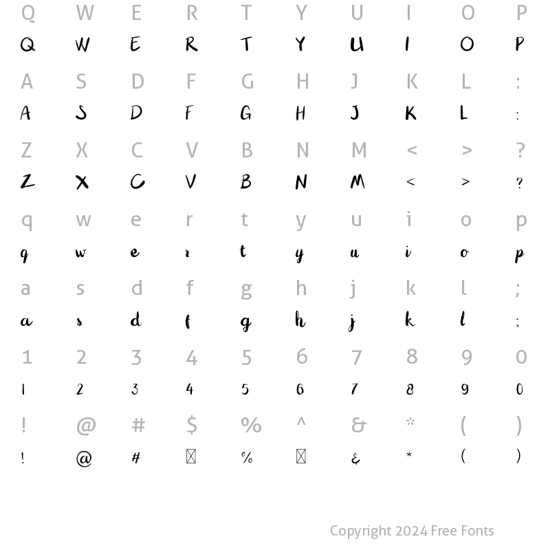 Character Map of F7 Regular