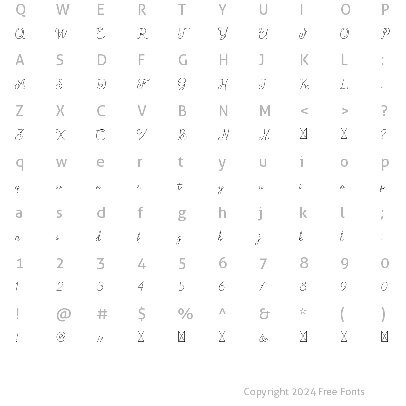 Character Map of F8 Regular