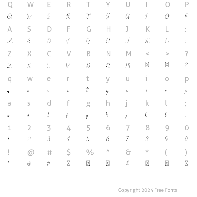 Character Map of F9 Regular