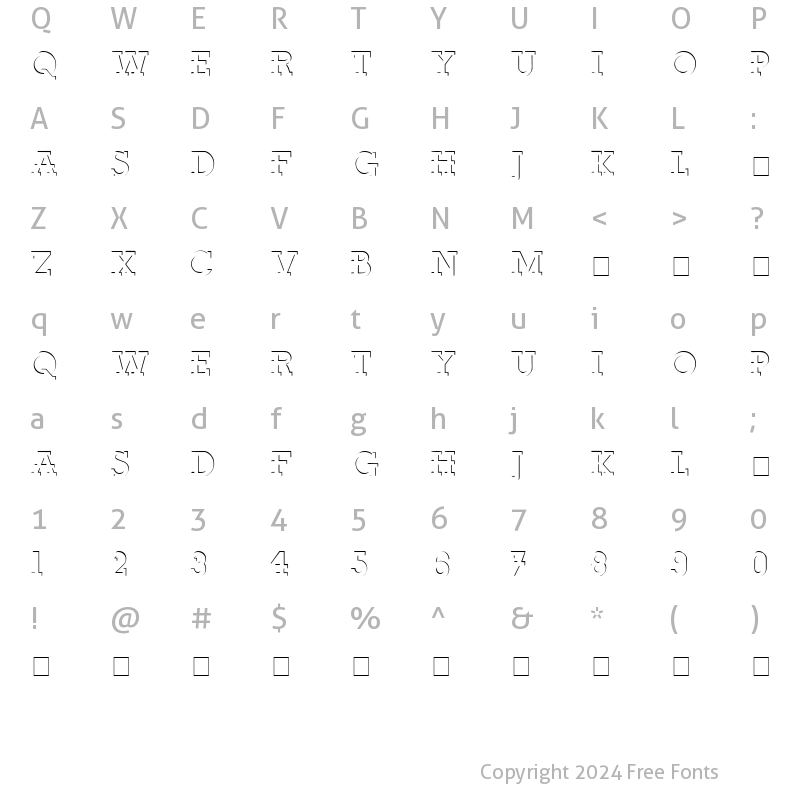 Character Map of Fab Deco SSi Regular