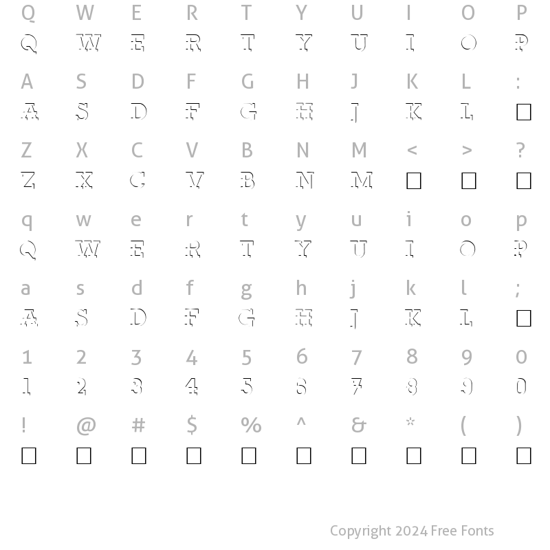 Character Map of FabDecoCapsSSK Regular