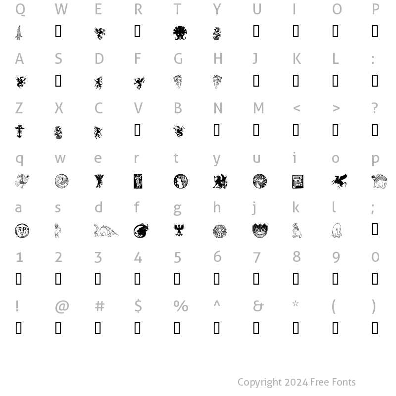 Character Map of Fabeldyr Regular