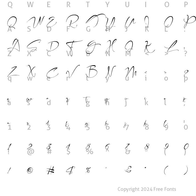 Character Map of Fabregas Regular