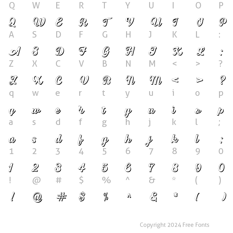 Character Map of Fabuluos Shadow Regular