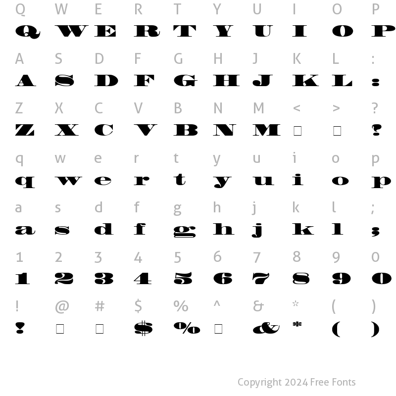 Character Map of Facade SSi Black