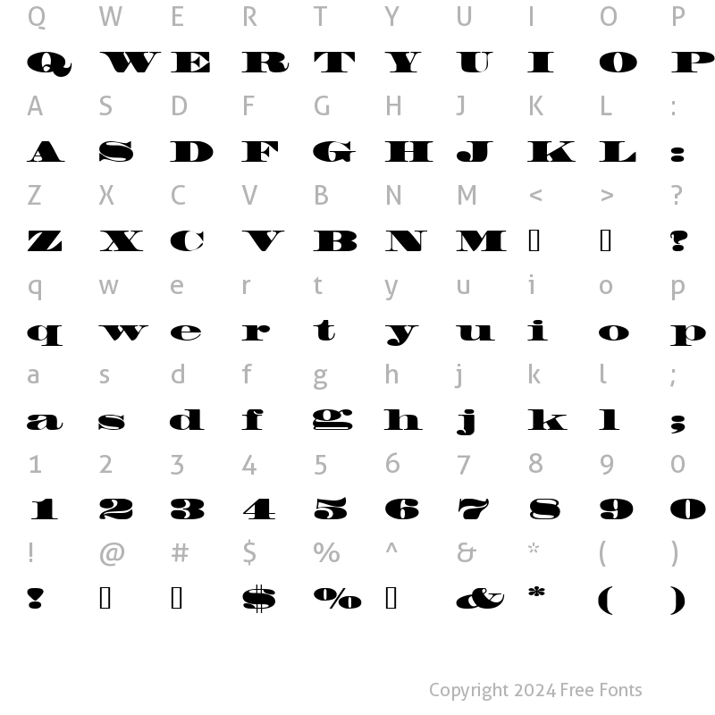 Character Map of FacadeSSK Black