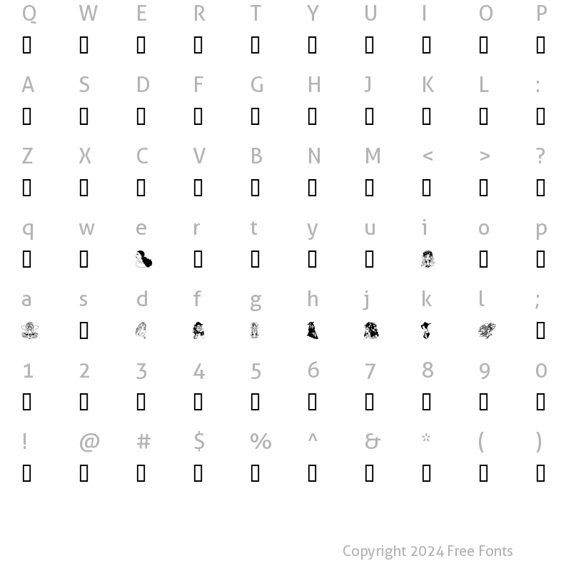 Character Map of Face of a Lady Regular