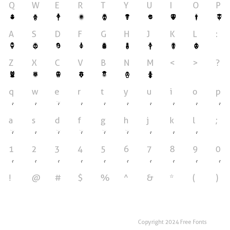 Character Map of Faces Medium