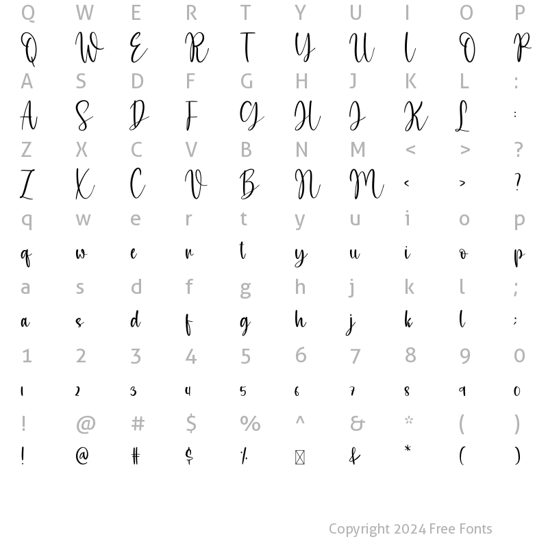 Character Map of Factory Love Regular