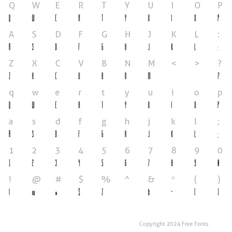 Character Map of Facunda Alternate Regular