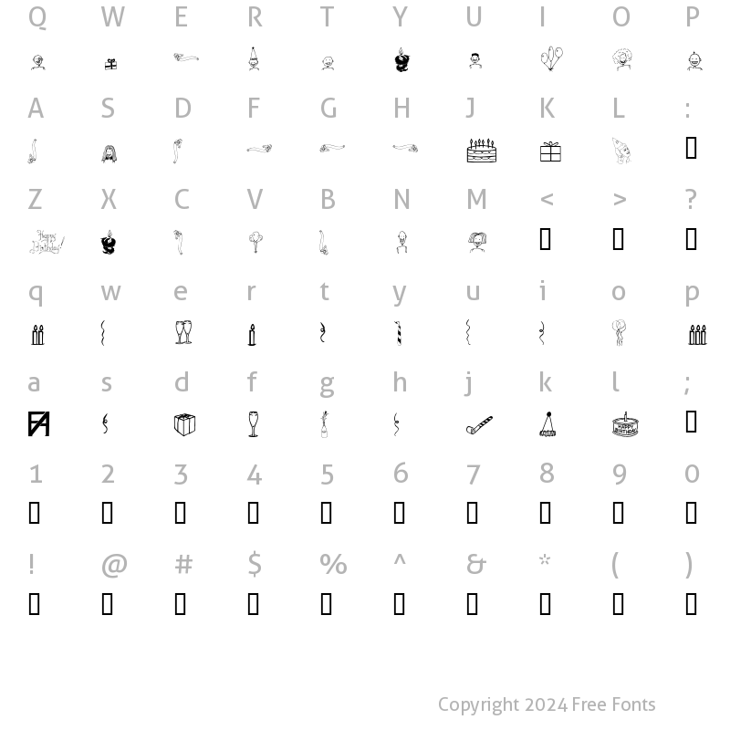 Character Map of FAD Omega Birthday Bats Regular