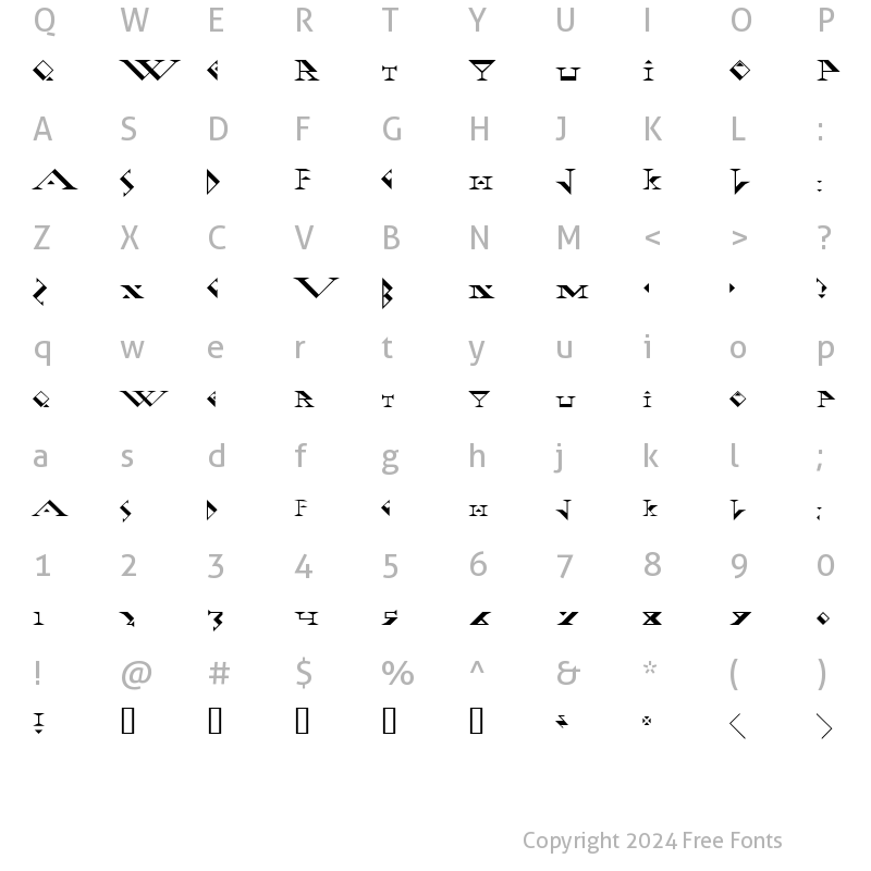 Character Map of Fadgod Regular