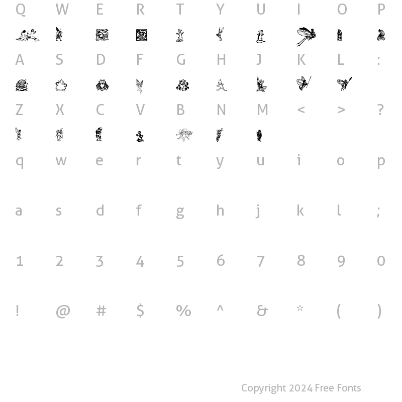 Character Map of Faerie Regular