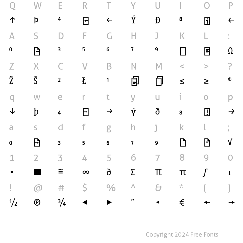 Character Map of Fago Office Serif Exp Regular