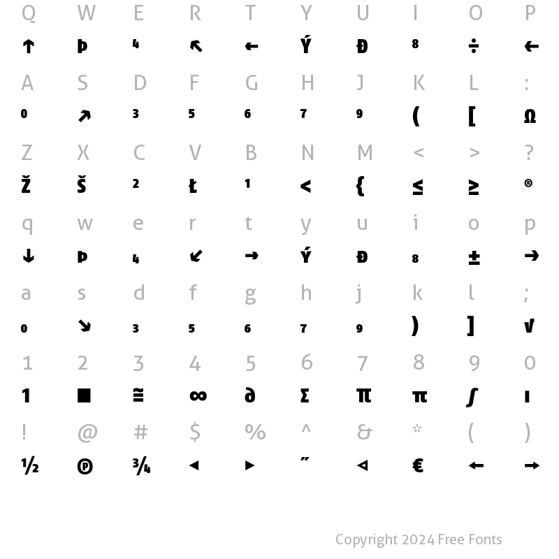 Character Map of FagoCo BlackCapsExp Regular