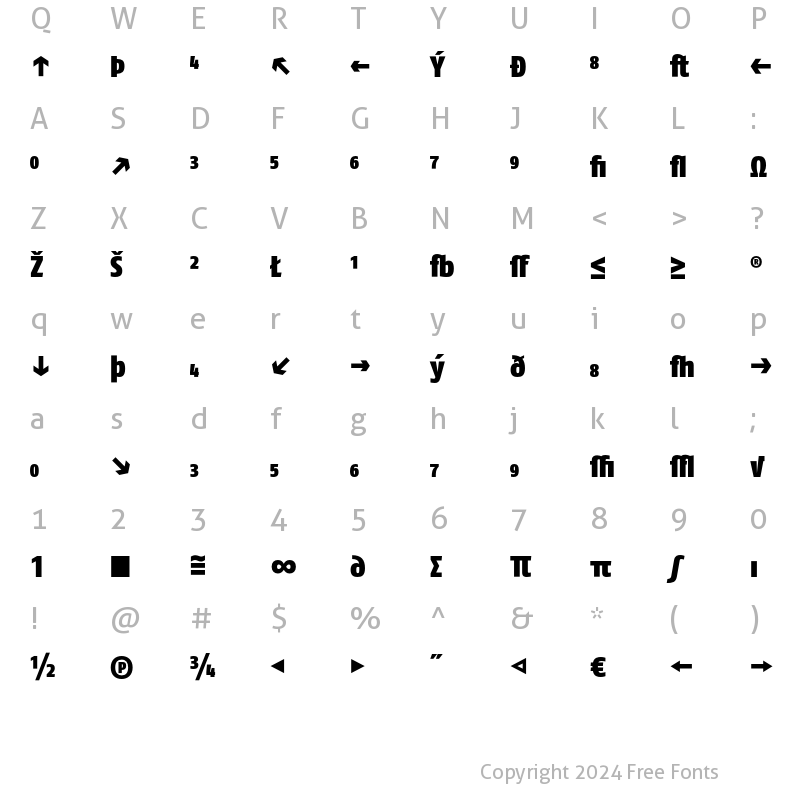 Character Map of FagoCo BlackExp Regular