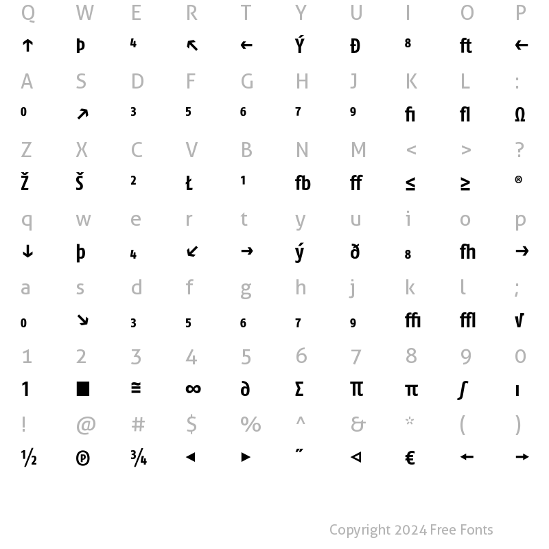 Character Map of FagoCo Exp Bold