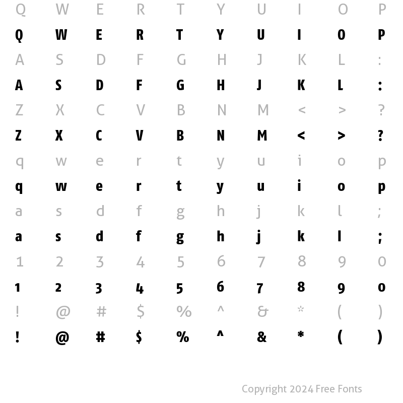 Character Map of FagoCo ExtraBold Regular