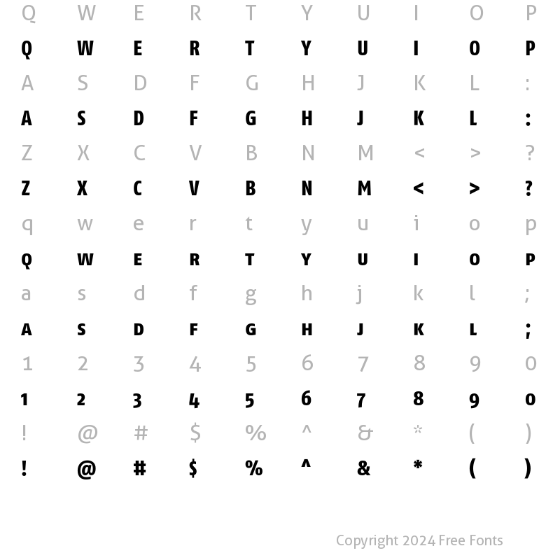 Character Map of FagoCo ExtraBoldCaps Regular