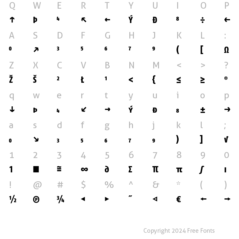 Character Map of FagoCo ExtraBoldCapsExp Regular