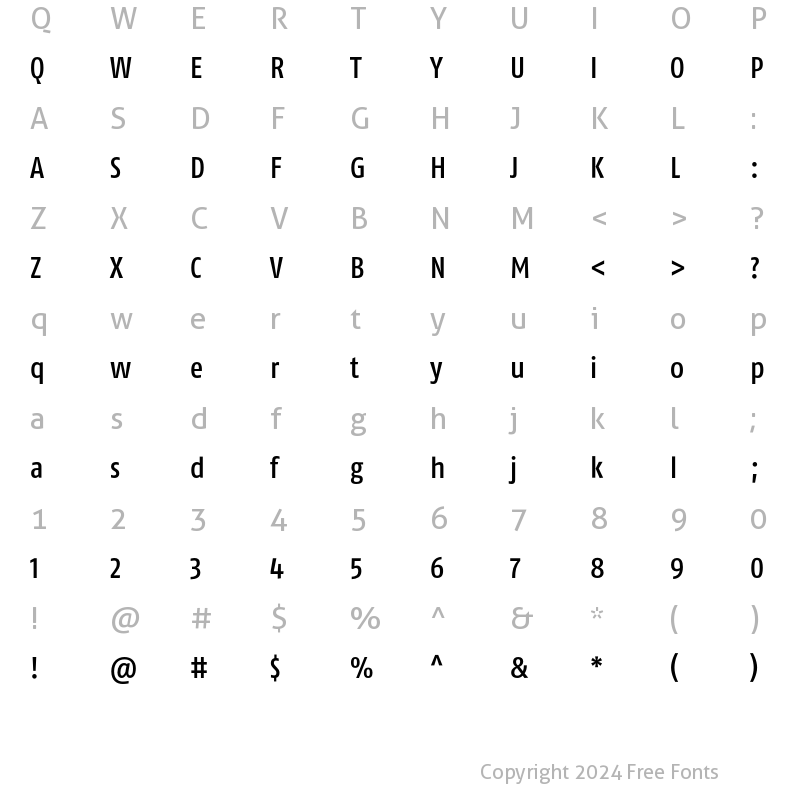 Character Map of FagoCoLf Medium