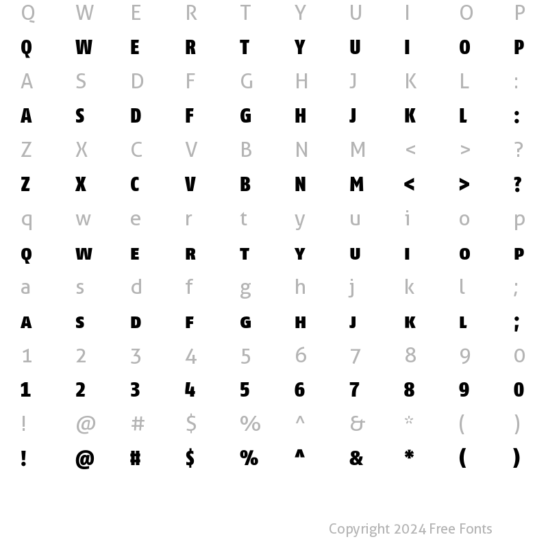 Character Map of FagoCoTf BlackCaps Regular