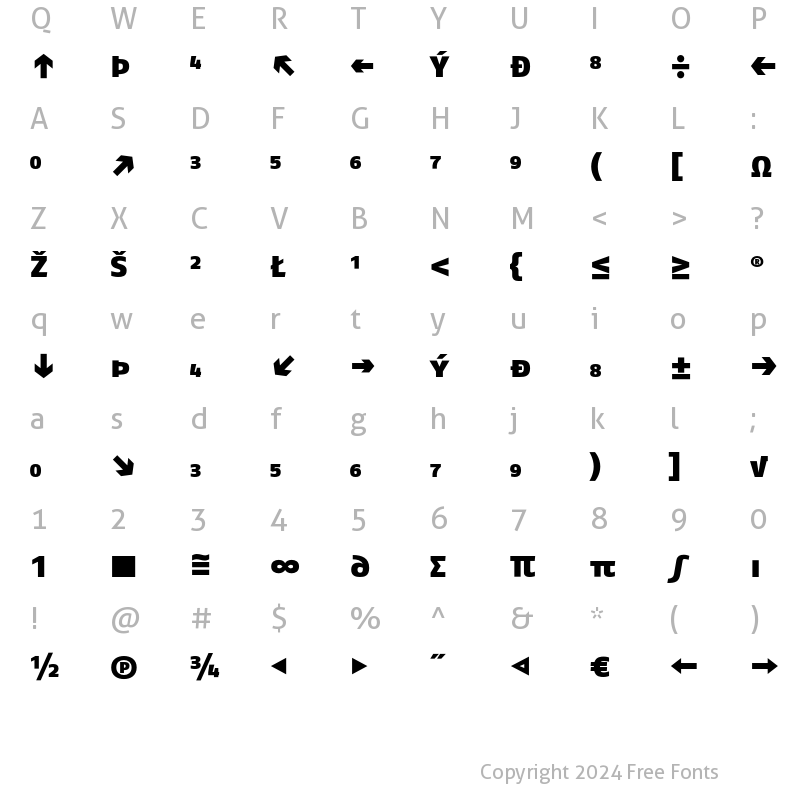 Character Map of FagoEx BlackCapsExp Regular