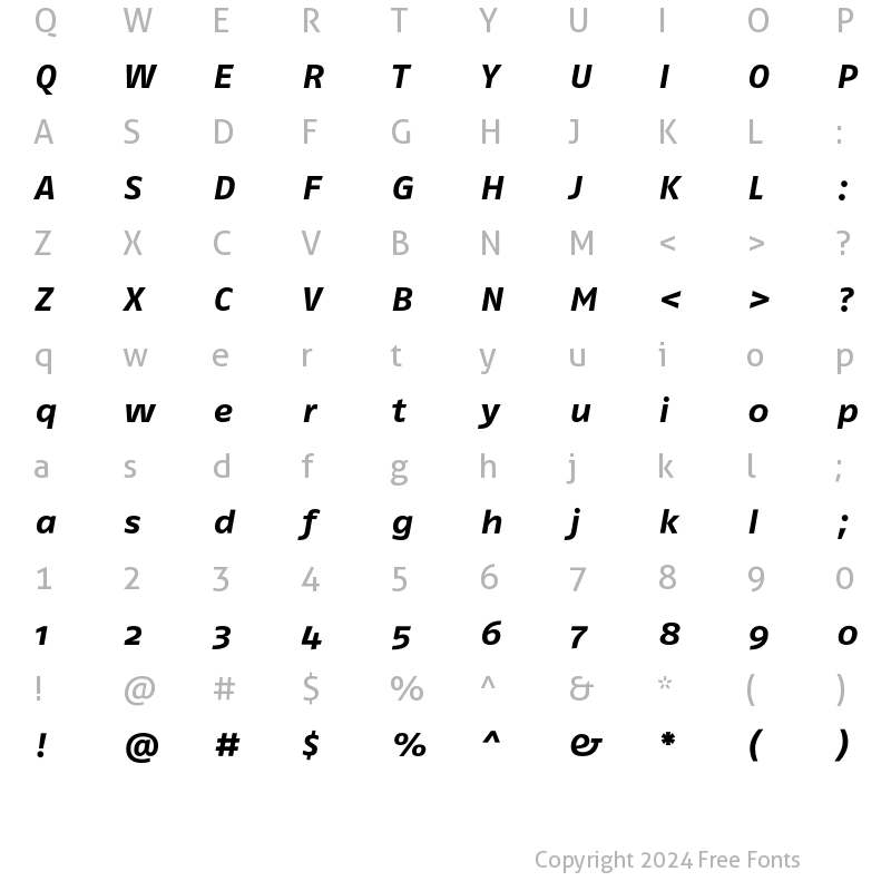 Character Map of FagoEx Bold Italic